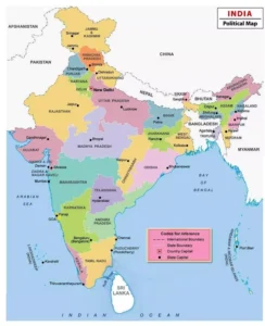 stany w indiach mapa